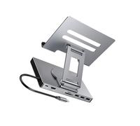 Station d'accueil rotative de type C avec support pliable PD100 W de charge Gigabit Ethernet 3,5 mm pour ordinateurs portables, tablettes, adaptateur USB C avec Gigabit Ethernet