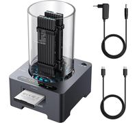 Station D'Accueil Ssd M.2,Chipset Jms581Lt Pour Tous Les Ssd Nvme Et Ngff,Lecteur De Carte Express Type B,Usb3.2 Gen2 10 Gbit/S,Ventilateur Silencieux 60 Mm,2 Câbles,Bloc D'Alimentation