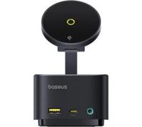 Station d'accueil Station d'accueil Baseus MagPro Series II 7-en-1, connexion PC USB-Type-C, USB 3.2 x 1, charge sans fil 15W, lecteur de cartes MicroSD/SD, noir