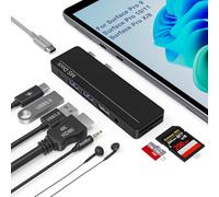 Station d'accueil Surface Pro 11/10/9/8/X Hub USB C 8 en 2 avec 4K HDMI, Thunderbolt 4 et USB-C 100W, 2 USB 3.0, USB C 3.1, Lecture de Carte SD/TF, Adaptateur Surface pour Surface Pro 8/9/10/11/X