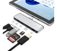 Station d'accueil Surface Pro 7, hub USB Microsoft Surface Pro 7 avec HDMI 4K + USB C Audio et transfert de données + 2 ports USB 3.0 + emplacement pour carte TF/SD, adaptateur pour Surface Pro 7
