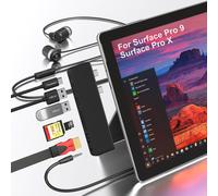 Station d'accueil Surface Pro 9,Adaptateur Hub Surface Pro 9 avec HDMI 4K,USB-C Thunderbolt 4(Vidéo 8K+40G Data+Charge 100W),2X USB3.0,SD+TF,3.5mm Audio,Triple Display pour Surface Pro 11/10/9/X