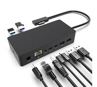 Station d'accueil Surface Pro avec alimentation 90 W, Gigabit Ethernet, 2 mini DP, USB 3.0 x 4, audio compatible avec Surface Pro 7/X/6/4/3/2017, ordinateur portable 5/4/3/2, Laptop Go, Book 2/1,