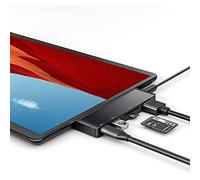 Station d'accueil Surface Pro X USB C, adaptateur Surface Pro X avec HDMI 4K, chargement USB C PD, prise casque, USB 3.0, lecteur de carte SD/TF pour Microsoft Surface Pro X