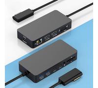 Station d'accueil Surface triple affichage double HDMI + VGA avec adaptateur d'alimentation, 12 en 1 Surface Dock 2 pour Microsoft Surface Pro 12/11/10/9/8/X/7/6/5/4/3, Surface Laptop 7/6/5/4/4/3/2/1