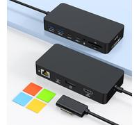 Station d'accueil Surface triple écrans 4K HDMI + DP + Thunderbolt 4, 12 en 1 Microsoft Surface avec adaptateur d'alimentation 120 W pour Surface Pro 11/10/9/8, Surface Book Go, Surface Laptop