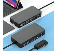 Station d'accueil Surface triple écrans double HDMI + VGA avec adaptateur d'alimentation, 12 en 1 Surface Dock 2 pour MS Surface Pro 12/11/10/9/8/X/7/6/5/4/3, Surface Laptop 7/6/5/4/4/3/2/1, Surface