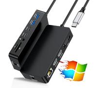 Station d'accueil Thunderbolt 4 double HDMI + VGA 12 en 1 pour Surface Pro 12/11/10/9/8/X/7+/7, Surface Laptop 7/6/5/4/3, Surface Go 4/3/2/1, Surface Laptop Go/Surface Book