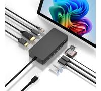 Station d'accueil Thunderbolt 4 triple écrans 4K @ 60 Hz HDMI + USB C + DP compatible Surface Pro 12/11/10/9/8/X/7+/7, Surface Laptop 7/6/5/4/3, Surface Go 4/3/2/1, Surface Laptop Go 3/2/1, Surface