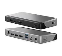 Station d'accueil Triple écran Universelle ALOGIC DX3 4K avec PD 100 W pour Mac et Windows, DisplayPort 3x4K@60Hz, 1xUSB-C 10G, 3xUSB-A 5G, Audio, Ethernet, Lecteur de Carte Micro/SD.