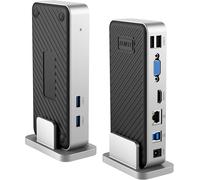 Station D'Accueil Universelle Usb 3.0 Double Moniteur Hdmi Vga Compatible Avec Windows Et Mac,Entrée Usb 3.0 Ou Usb-C,(Double Affichage Hdmi Et Vga,Gigabit Ethernet Et 4 Ports Usb)