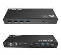 Station d'accueil Universelle WAVLINK USB 3.0/USB C Prend en Charge Deux Sorties vidéo 4K pour Windows & Mac, Compatible avec Le Nouveau MacBook Neo (DisplayPort et HDMI, Audio, 6 Ports USB 3.0)
