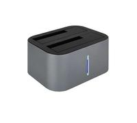Station d'accueil USB 3.0/3.1 Gen 1, Compatible avec HDD/SSD de 2,5" et 3,5", Bouton de clonage, Gris/Noir.