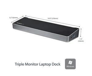 Station d'Accueil USB 3.0 à 3 Écrans avec 2x 4K DisplayPort et HDMI - Hub USB-A à 5 Ports (1x Fast-C