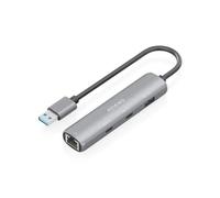 Station d'accueil USB 3.0 - AISENS - USB-A à Ethernet Gigabit - HUB 2 x USB-C - 1 x USB-A - Gris - 15 cm