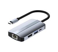 Station d'accueil USB 3.0 en alliage d'aluminium 5 Gbit/s Type-C Adaptateur 6 en 1
