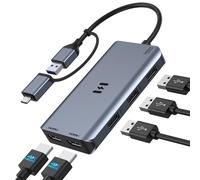 Station d'accueil USB 3.0, répartiteur HDMI, écran étendu, adaptateur USB double HDMI USB C pour ordinateur portable, station d'accueil universelle avec 2 ports HDMI double moniteur pour M1 M2 MacBook Pro/Air, Microsoft, Dell, HP