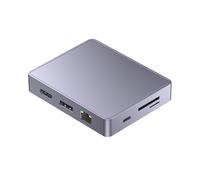 Station d'accueil USB C 10 en 1 Adaptateur multiport lecteur de carte TF 3,5 mm Station d'accueil USB pour ordinateur portable Adaptateur multiport en aluminium C Dock