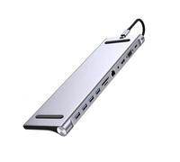 Station d'accueil USB C 11-in-1 à 4K HDMI, VGA, 87W PD, Gigabit Ethernet, USB 3.0, lecteur de cartes SD et TF