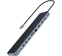 Station D'Accueil Usb C,12 En 1 Dual 4K60Hz Hdmi Et Displayport,Pd 100W,3*Usb3.0,1*Usb C,Gigabit Ethernet,Sd&Tf,Pr 3,5 Mm,Pour Macbook/Dell/ /Surface/Steam Deck