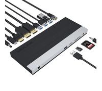 Station d'accueil USB-C 13-en-1 WAVLINK Triple Écran 4K@60Hz 100W PD 2×DP+HDMI 4×USB3.0 Ethernet