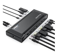 Station d'accueil USB-C 14-en-1 WAVLINK, Double 4K/5K@60Hz, 2×HDMI+2×DP, 100W PD, 6×USB3.0, Ethernet