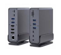 Station d'accueil USB C 15 en 1 compatible avec MACBOOK Pro Air, Dell XPS Latitude, pour Lenovo ThinkPad Yoga, HP EliteBook ProBook, Surface Laptop, ASUS Zenbook, 4K HDMI, 100W PD
