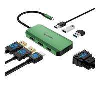 Station d'accueil USB C 2 DP + HDMI + VGA 4 moniteurs, WAVLINK 7 en 1 pour ordinateur portable USB C, avec DisplayPort 8K60Hz, HDMI 4K60Hz, VGA 1080P 60Hz, 3 USB 2.0 A, pour Dell/HP/Lenovo/MacBook