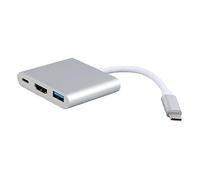 Station d'accueil USB C 3 en 1 en Alliage D'aluminium, Interface Multimédia de Type C à 4K HD, pour Ordinateur de Projecteur TV