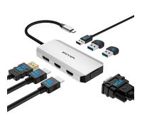 Station d'accueil USB-C 4K Quadruple Écran HDMI/DP/VGA pour PC Windows Lenovo HP