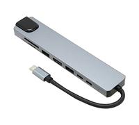 Station d'accueil USB C 8 en 1 pour Ordinateur Portable, avec PD, USB C, USB3.0, USB2.0, SD, TF, HDML, RJ45, Sortie HD 4K 30 Hz, Compatible pour Dell HP