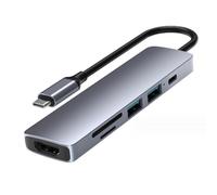 Station d'accueil USB C 8 ports HDMI 4K30Hz PD55W pour ordinateur portable, tablettes, transfert de données rapide et adaptateur multiports