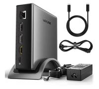 Station d'accueil USB-C 9-en-1 WAVLINK, 8K/4K Triple Affichage, 140W PD, HDMI, RJ45, USB 3.0.