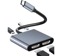 Station d'accueil USB C avec deux Ports compatibles HDMI,Hub MST pour Macbook Pro,ordinateur portable Thunderbolt3/4 vers double convertisseur 4K - 30Hz - Type Dual HD 4in1 Dock