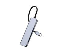 Station d'accueil USB C, concentrateur de type C 5 en 1, compatible avec PD100W, adaptateur multiport 3 USB pour ordinateurs portables et téléphones portables