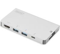 Station D'Accueil Usb-C De Voyage - 6 Ports - 1X Hdmi (4K@30Hz) - 2X Usb 3.0 / Usb 2.0,1X Usb Type-C - Lecteur De Carte - Argenté
