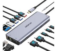 Station d'accueil USB C Docking Station Double Moniteur, Dock USB C 2 HDMI