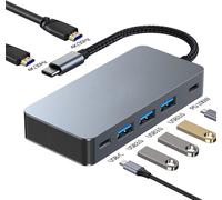 Station d'Accueil USB C Double Moniteur 7 en 1,Dock Dual HDMI,HUB MacBook Pro,PD 100W,Data,3 USB 3.0,Adaptateur Multiport Type C pour MacBook,Dell,HP,PC