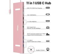 Station D'Accueil Usb C Double Moniteur/Triple Moniteurs,Station D'Accueil Usb C,Hub Usb-C Avec 2 Hdmi,Pd 100 W,Sd/Tf,Ethernet,3 Ports Usb 3.0,Vag,Audio,Hub Usb C Adaptateur Multiport