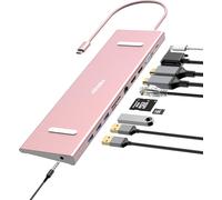 Station D'Accueil Usb C Double Moniteur/Triple Moniteurs, Station D'Accueil Usb C, Hub Usb-C Avec 2 Hdmi, Pd 100 W, Sd/Tf, Ethernet, 3 Ports Usb 3.0, Vag, Audio, Hub Usb C Adaptateur Multipo[Z1252]