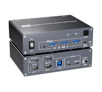 Station d'accueil USB C et double HDMI KVM 2 moniteurs pour ordinateur portable et bureau
