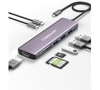 Station d'accueil USB c Ethernet Dock USB C 13-en-1 vers Dual HDMI 4K, VGA, Audio, 2*USB 3.1/2 * 2.0/USB C 3.1, PD 100W, SD/TF pour MacBook/Dell/Windows