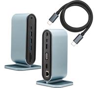 Station D'Accueil Usb C,Hub 12 En 1 Avec Hdtv 4K,Vga 1080P,5 Gpbs Usb 3.0,100 Mbit/S Rj45,Pd 100W,Usb C,Sd,Tf,Audio 3,5Mm,Prend En Charge Tous Les Ordinateurs À Canal De Type C