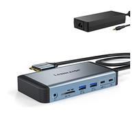 Station d'accueil USB C pour MacBook Triple Display Lemorele 12 en 2 Hub avec Double HDMI, Gigabit Ethernet, 4 Ports USB 3.0, 18 W PD Out, données USB C, TF/SD, Audio/Micro 3,5 mm