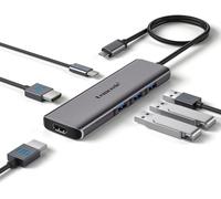 Station d'accueil USB C pour Ordinateur Portable, Hub USB C 7 en 1 avec Double HDMI 4K, USB 3.0, 3*USB 2.0, 100W PD, Dock USB C Multiport pour MacBook Pro, Dell, HP, Lenovo Yoga