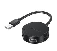 Station d'accueil USB C - Station d'accueil USB C compacte | station d'accueil portable | Hub rond 4 en 1 pour ordinateur portable avec USB 2.0 et 480 Mbps, adaptateur multiport USB C av