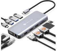Station D'Accueil Usb C Triple Écran 11 En 1 Docking Station Usb C Double Hdmi 4K@60Hz Vga Usbx4 Gigabit Ethernet 100W Pd Sd/Tf Multiport Hub Pour Macbook M1 M2 Hp Dell Lenovo Surface[Z203]