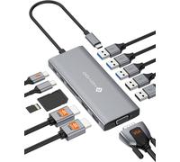 Station d'accueil USB C Triple Écran 12 en 1 HUB UDB C Dual HDMI 4K@60Hz 5 Port USB-A,100W PD,USB-C,SD/TF Multiport Dock pour MacBook M2 M3,Dell HP.[M90]