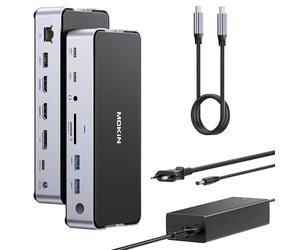 Station d'accueil USB C Triple écran, MOKiN Docking Station USB C 2 HDMI