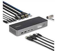 StarTech.COM Station d'accueil USB-C Triple Écran, Station de Recharge pour PC Portable 140W, HDMI 4K 60 Hz ou DisplayPort